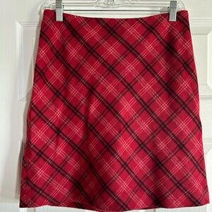Vintage Ann Taylor Wool Blend Plaid Skirt